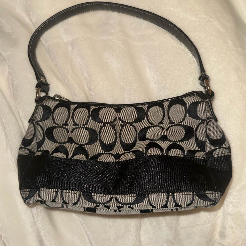 Coach Black and Gray Mini Shoulder Bag